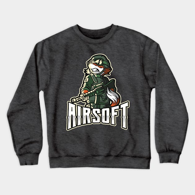 Airsoft Enthusiast Soldier Fox Crewneck Sweatshirt by JettDes